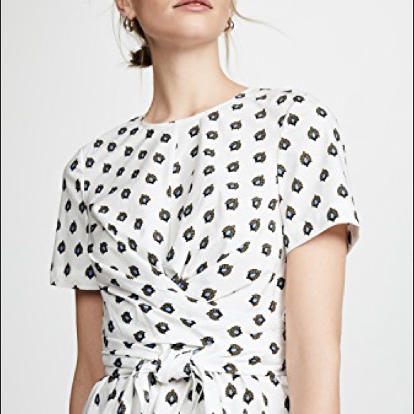 DVF GLORIA TOP IN FLEUR DOT IVORY SIZE Small - Picture 6 of 12